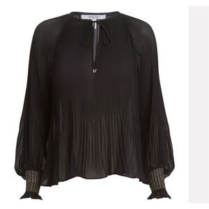 DEREK LAM 10 CROSBY Helena Pleated Chiffon Blouse size 2
